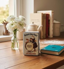 Vintage Advertising Metal Box Cookies Girl Decor - French Box