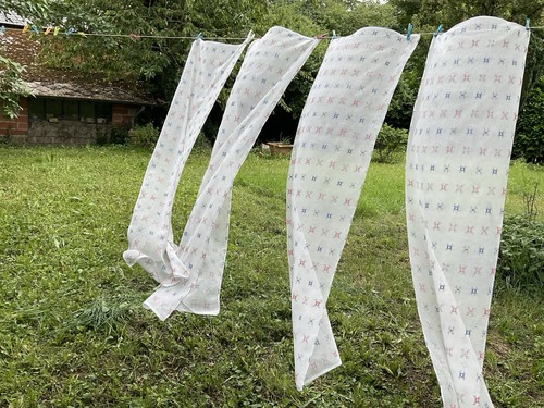 Paires rideaux anciens en - paires, de