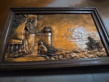 copper relief plaque La Chaise Vide (The Empty Chair) by Jean-Louis Berthod