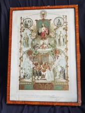 Precious 1916 Art Nouveau Souvenir, Certificate Baptism Communion Confirmation