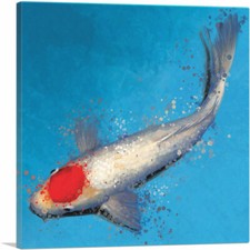 ARTCANVAS Tancho Koi Carp Fish Japan China Asia Canvas Art Print