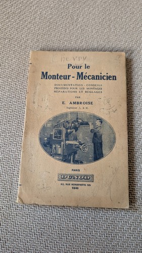 Livre monteur mécanicien - monteur, e