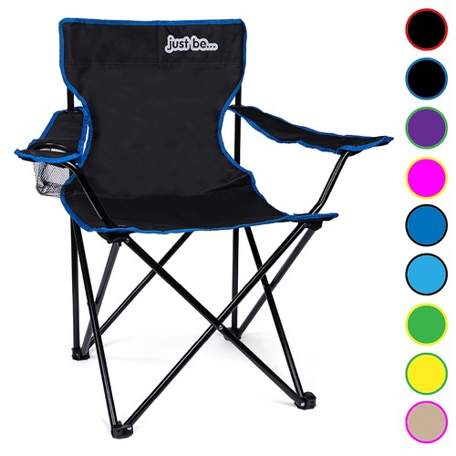 Camping chaise noir bleu bord - noir,