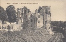 Old postcard DORDOGNE PERIGUEUX 112 the castle barrier railway