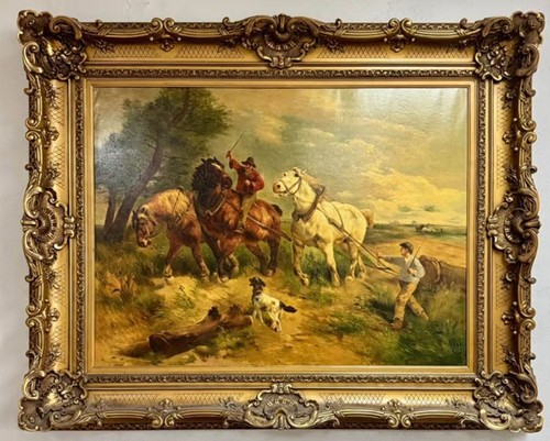 Antique oil pianting canvas - pianting,