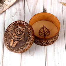 Boite deco en écorce dessin