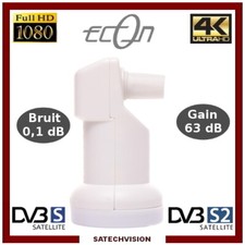 LNB Universel Single 0,1 dB Gain 63 dB Full HD 3D Ultra HD 4K
