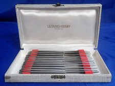 Vintage LETANG & REMY Paris INOX 12 Piece Knife Cutlery Flatware in Original Box