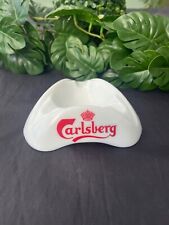 Rare Antique Carlsberg Advertising Ashtray Vintage White Glass