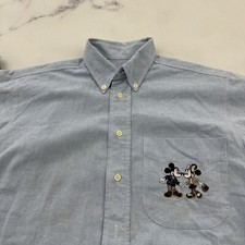 Donaldson Walt Disney Company Kids Button Up Shirt Size 14 Mickey Embroidered