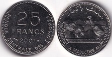 25 Francs 2001 Comores Fao - 4