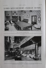 1904 Imprimé Lord KITCHENER'S Indien Maison Billard Salle - Entrée Hall