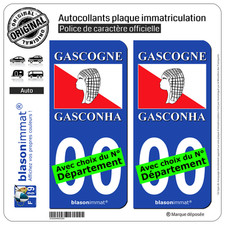 2 Stickers autocollant plaque