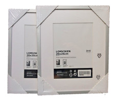 2x SEALED Ikea Lomviken Silver Photo Picture Frame with White Insert Mat 20x25cm