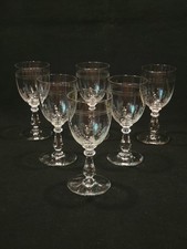 Set of 6 Antique Engraved Baccarat Wine Glasses? 19th century 
