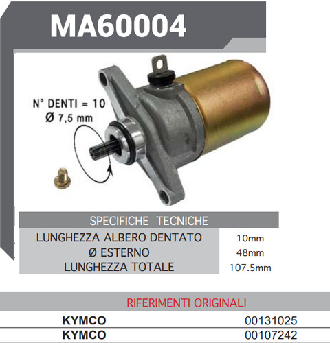 Moteur démarrage kymco dink - démarrage,