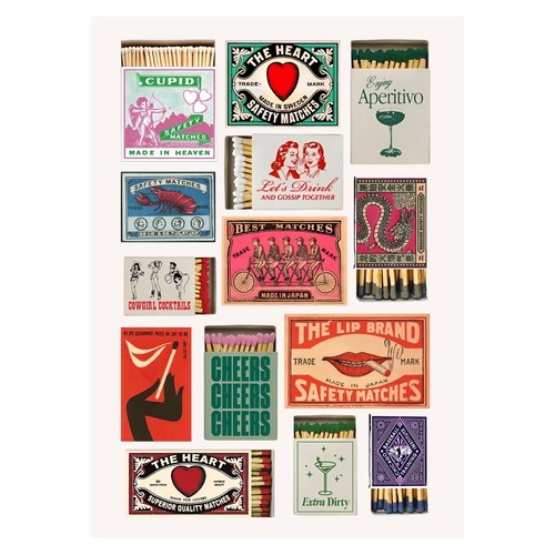 Affiche vintage étiquettes - affiche, d'Étiquettes