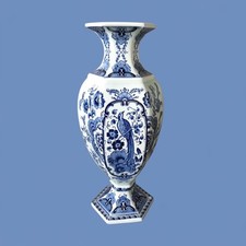 Delft Royal Sphinx Maastricht Ceramic Vase. Holland.Petrus Regout 31 Cm