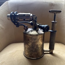 Rare Max Sievert Vintage Brass Benzoline Blow Lamp torch HLLB Stockholm ￼