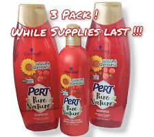 3PK Schwarzkopf PERT PURE NATURE SHAMPOOS 650ml(E) + CREMA PARA RIZOS 300ml