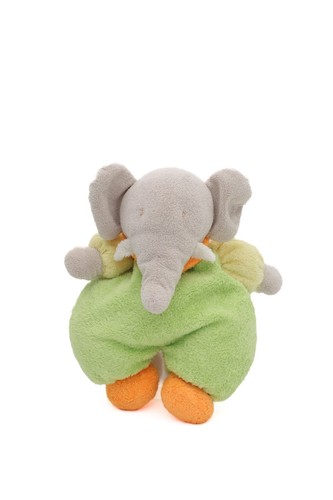 Peluche doudou elephant vert - doudou,
