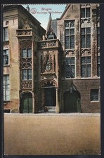 Old postcard Bruges, old library 