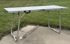 Vintage WWII Era Metal Folding Camping Table True Original 1940s Survivor