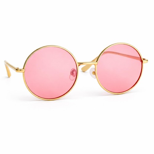 Pink round hippie sunglasses - hippie,