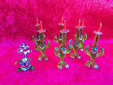 8 Beautiful, Fun Glass Figures, 7 Cacti And 1 Mushroom