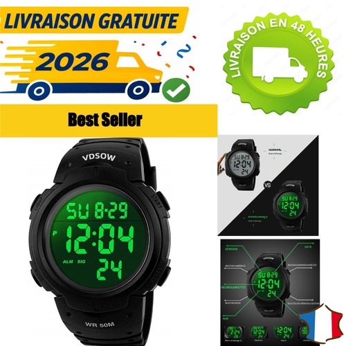 Montre sport digitale vdsow - sport,