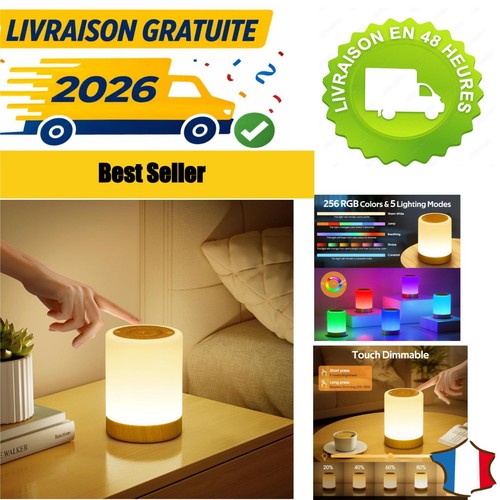 Lampe chevet tactile led - lampe,