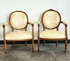 Louis XVI Oval Back Fauteuil Chairs