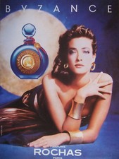 PUBLICITÉ DE PRESSE 1989 BYZANCE PARFUMS DE ROCHAS PARIS