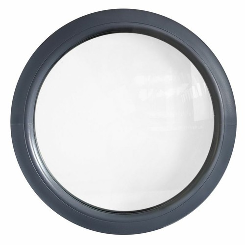 Fenêtre ronde fixe - pvc, gris