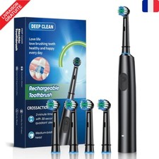 Brosse à Dents électrique Rechargeable Puissant 5 Modes 4 Têtes Incluses Neuves