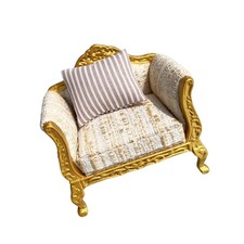 Canapé miniature en bois, ensemble de meubles pour maison de poupée 1/12