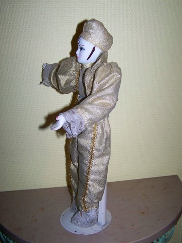Poupée porcelaine arlequin - poupée,