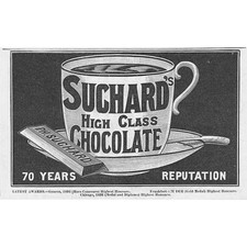 SUCHARD High Class Chocolate - Antique Advertisement 1896