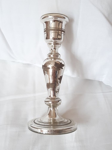 Bougeoir églomisé ancien - bougeoir,