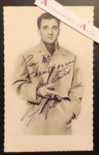 ● Charles AZNAVOUR photo card autograph dedication to M. Chaussignand