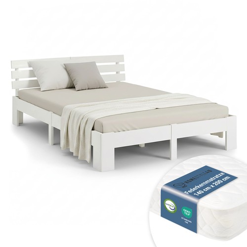 Cadre lit 140x200 - 140x200, blanc