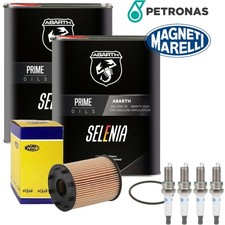 4L Petronas Selenia 10W50 + Bougies D'Allumage Filtre Magneti Marelli Abarth 500