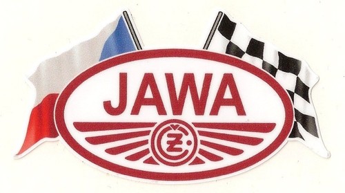 Jawa flags sticker - jawa, cz