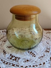 Candy jar / jar / jar glass blown and bullé signed Biot France 