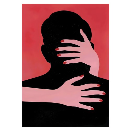 Affiche silhouette romantique - affiche,