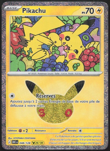 Carte pokémon pikachu - carte, 048/128