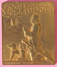 médaille plaque Bronze doré