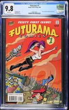 Futurama #1 CGC 9.8 Bongo Comics 2000 Pin-up by Matt Groening on back cover.