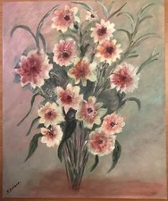 Original Oil Painting Paintings By J BREISE Bouquet of Flowers 1994