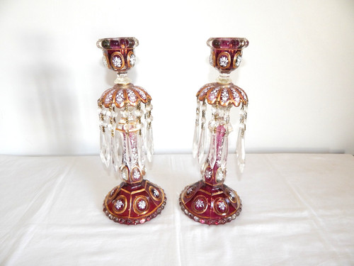 Ancienne paire bougeoirs - ancienne,
